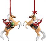 Santa is embracing his inner cowboy this year, ready to head out for Christmas deliveries on a flashy golden palomino! 