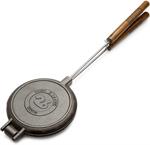 Cast iron waffle iron in the classic round design. We've added 16