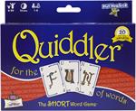 Quiddler, winner of over 20 Best Game Awards, is easy to learn and fun for everyone! The goal is to arrange all the cards in your hand into one or more words. The number of cards dealt increases each round.