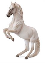 Levade, rearing, white stallion toy horse