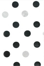 Tokyo Dots Black and Silver on White Oil Cloth, Yardage