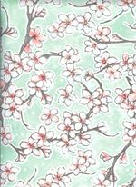 Oil Cloth Fuji on Seafoam Green Full Bolt of 12 Yards Floral Cherry Blossom Fabric