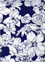 Victoria on Navy Oil Cloth, Yardage