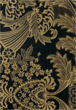 Paradise Lace Gold on Black Oil Cloth, Full Bolt
