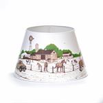 Bring farmhouse flair to your Aladdin table lamp. This exclusive parchment shade features artwork by renowned local artist Dennis Lipp, perfect for adding a touch of décor to your home. Fits Aladdin Kerosene Mantle Lamps