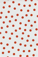 Oilcloth yardage in a universally adored polka dot pattern. This small repeat pattern is incredibly versatile and whimsical, and looks lovely in any color.