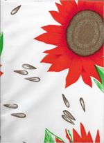 Sunflowers Orange on White Oilcloth Full Bolt of 12 Yards