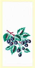 Red and White Kitchen Retro Blackberries Flour Sack Towel 100% Cotton