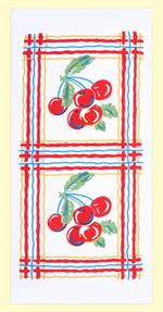 Red and White Kitchen Retro Sweet Cherries Flour Sack Towel 100% Cotton