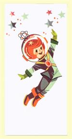 Red and White Kitchen Retro Spacegirl Flour Sack Towel 100% Cotton