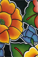 Tehuana on Black Oil Cloth, Yardage