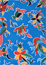 Aztec on Blue Oil Cloth, Full Bolt