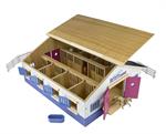 Breyer Farms Deluxe Wood Stable comes complete wWith unique lift-able roof panels, working doors and windows, and 7 stalls, the Breyer Farms Stable allows for engaging play from every angle. Whether you’re dreaming of a lesson stable or a backyard barn, t