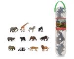Models included in the #A1105 Set from CollectA are: African Elephant, Giraffe, Zebra, Western Gorilla, Hippopotamus, American Black Bear, Brown Bear, Water Buffalo, White Rhino, Panda, Tiger, and African Lion.