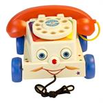 Fun retro pull toy with rotary dial phone face