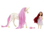 The Magical Unicorn Sky is a shimmery white creature with silky two-tone pink mane & tail; a true beauty. Accompanied by the fantasy rider, Meadow, a 5.75” articulated rider dressed in fantasy inspired outfit. 