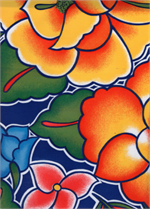 Tehuana on Navy Oil Cloth, Full Bolt