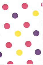 Tokyo Dots Pink and Purple on White Oil Cloth, Yardage