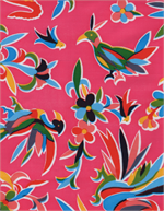 Aztec on Pink Oil Cloth, Yardage