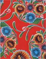 Blooms on Red Oil Cloth, Full Bolt