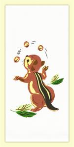 Red and White Kitchen Retro Chippy Chipmunk Flour Sack Towel #VL85