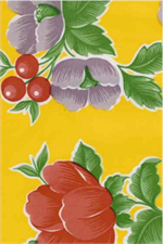 Poppies on Yellow Oil Cloth, Full Bolt